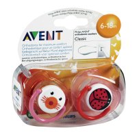 AVENT Beruhigungssauger 6-18 Mon.Tiermotive