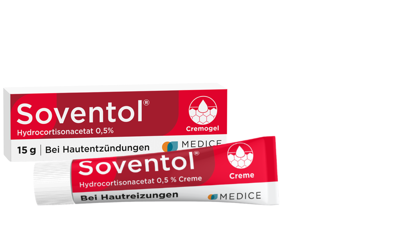 Anzeige: Soventol® Cremogel. Mit dem einzigartigen Wirkstoff Hydrocortisonacetat, schnell gegen Juckreiz, kühlt sofort, anti-entzündlich